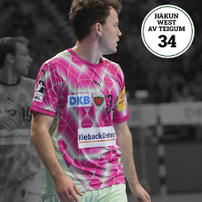 Füchse Berlin Matchworn Auswärtstrikot Hakun West av Teigum 2024-2025-2406603