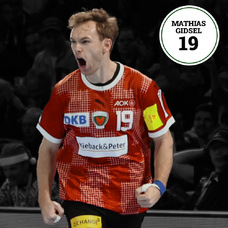 Füchse Berlin Matchworn Auswärtstrikot Mathias Gidsel 2023-2024