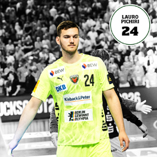 Füchse Berlin Matchworn CL Sondertrikot 26 Final4 Lauro Pichiri-2465368